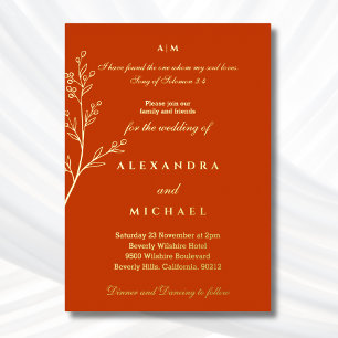 Elegant Terracotta Bible Verse Christian Wedding