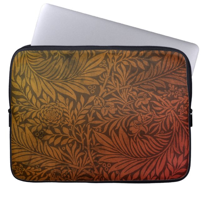 Elegant Terracotta Boho Botanical Pattern  Laptop Sleeve (Front)