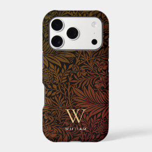 Elegant Terracotta Boho Botanical Pattern Monogram