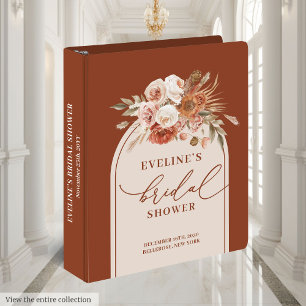 Elegant terracotta boho bridal shower memory album binder