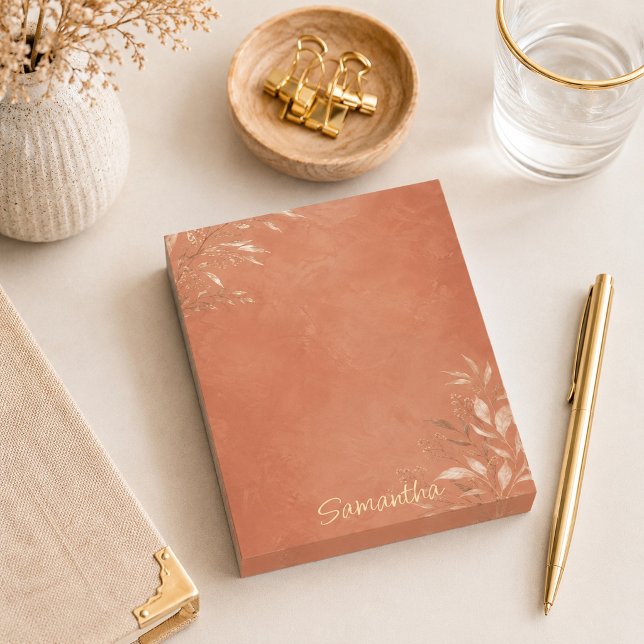 Elegant Terracotta Botanical  Post-it Notes (Creator Uploaded)