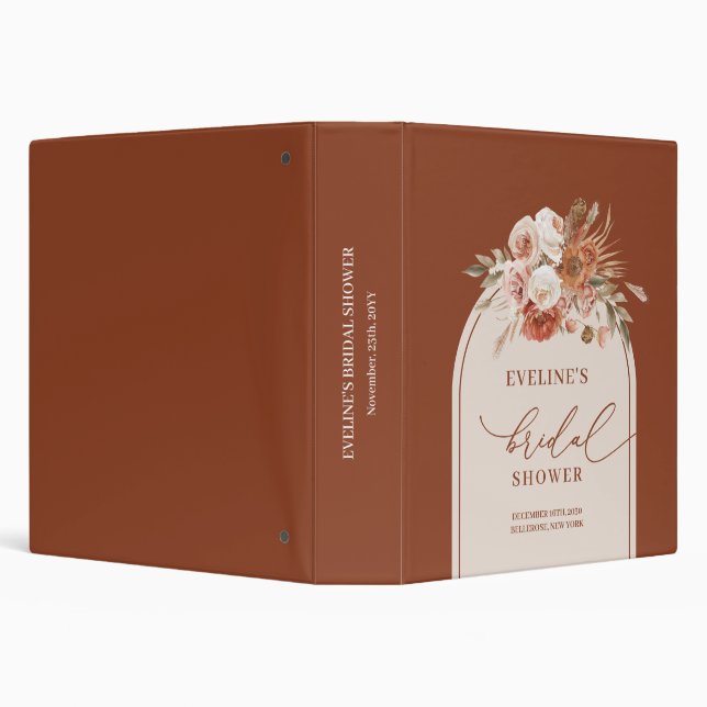 Elegant terracotta bridal shower memory album * binder (Background)