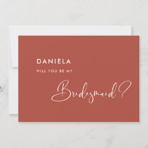 Elegant Terracotta Bridesmaid proposal card