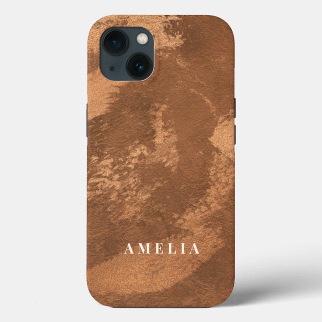 Elegant Terracotta Copper Burnt Orange Case-Mate iPhone Case (Back)