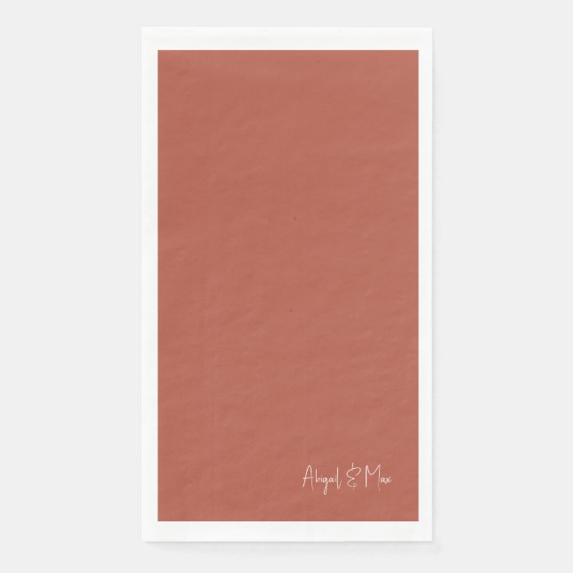 Elegant Terracotta Custom Paper Guest Towels Napkin (Front)
