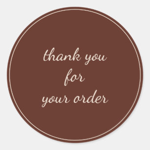 Elegant Terracotta Customer Business Thank You Classic Round Sticker