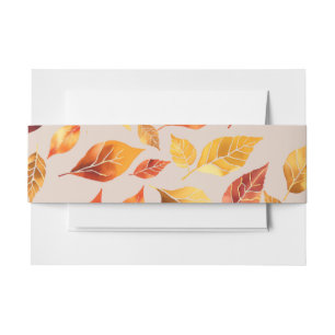 Elegant Terracotta Fall Leaves burnt orange  Invitation Belly Band
