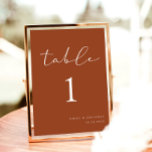 Elegant Terracotta Fall Wedding Table Number<br><div class="desc">Enhance your fall wedding with this Elegant Terracotta Fall Wedding Table Number, perfect for adding a touch of sophistication to your fall wedding tablescapes. Ideal for fall centerpieces wedding, this design complements terracotta wedding themes and burnt orange weddings. A must-have for boho fall wedding vibes, it's the perfect addition to...</div>