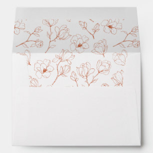 Elegant Terracotta Floral Wedding Envelope