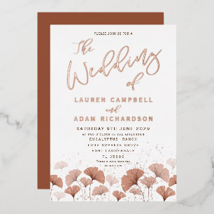 Elegant Terracotta Foliage Rose Gold Wedding