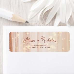 Elegant Terracotta Gold Watercolor Wedding Address