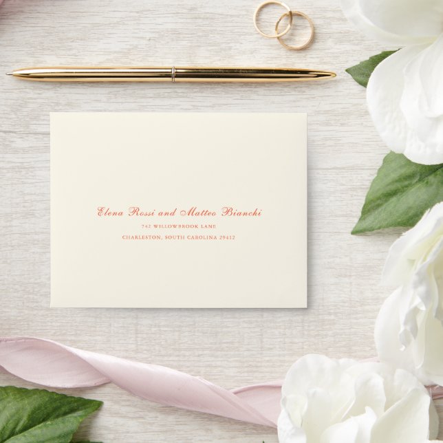 Elegant Terracotta Modern Classic Wedding Envelope (Wedding)