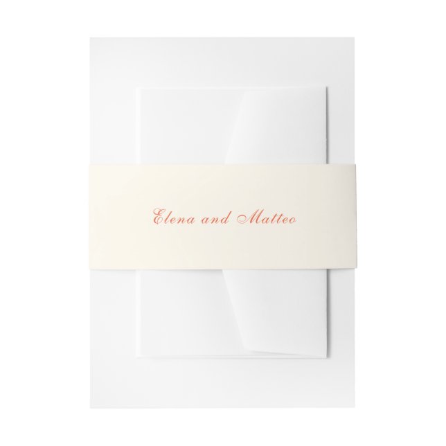 Elegant Terracotta Modern Classic Wedding Invitation Belly Band (Front Example)