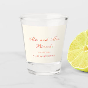Elegant Terracotta Modern Classic Wedding Shot Glass