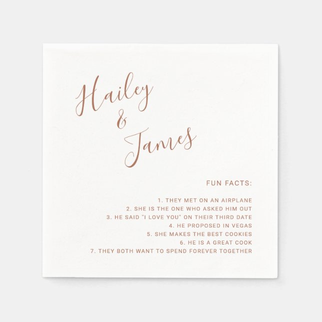 Elegant Terracotta Modern Wedding Napkin (Front)