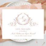 Elegant Terracotta Monogram Wedding Calligraphy Save The Date<br><div class="desc">Announce your wedding date with this striking wedding save the date card featuring exquisite hand drawn botanical monogram elegantly framing couples initials in terracotta hues. Simple, elegant, timeless and clean style with hand written calligraphy details. Back with beautiful watercolor wash background in terracotta, rust and dusty orange hues and extra...</div>