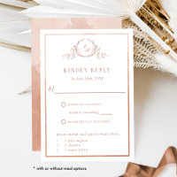 Elegant Terracotta Monogram with Watercolor RSVP