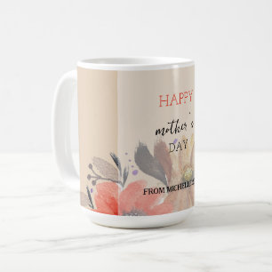 Elegant Terracotta Pastel Watercolor Floral  Coffee Mug
