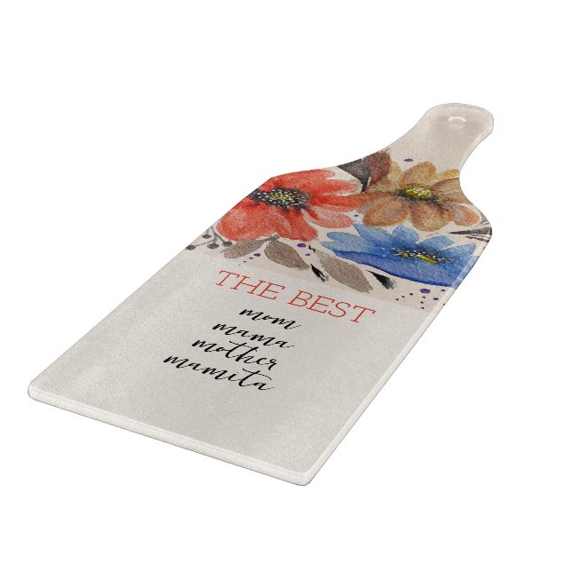 Elegant Terracotta Pastel Watercolor Floral  Cutting Board (Corner)