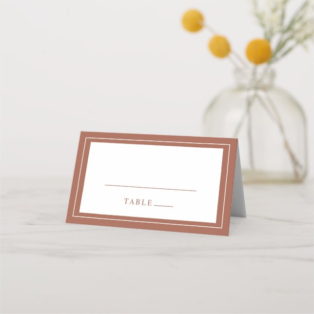 Elegant Terracotta Place Card (Front)