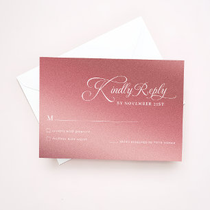 Elegant Terracotta Rose Gold Wedding Kindly Reply RSVP Card