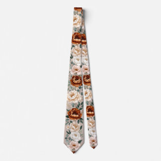 Elegant Terracotta Rose  Tie
