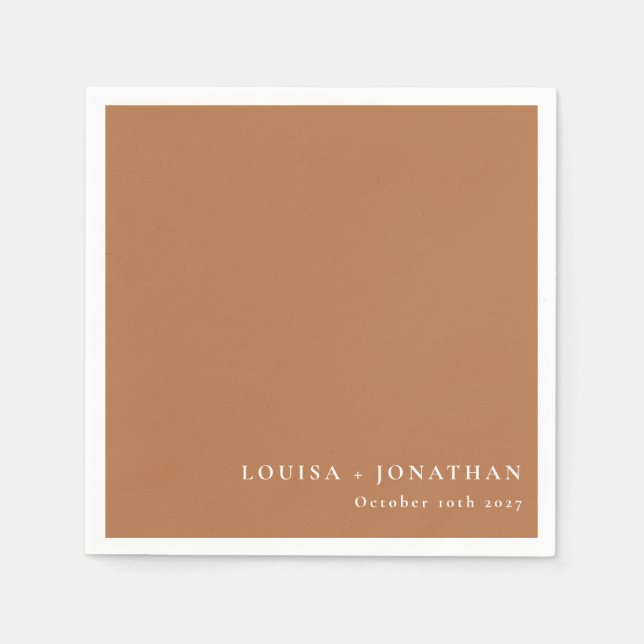 Elegant Terracotta Trendy Minimal Custom Napkin (Front)
