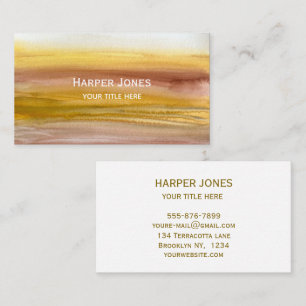 Elegant Terracotta Watercolor Fall Boho  Business Card