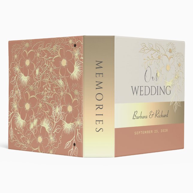 Elegant Terracotta Wedding Album Binder (Background)