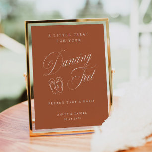 Elegant Terracotta Wedding Dancing Feet  Poster