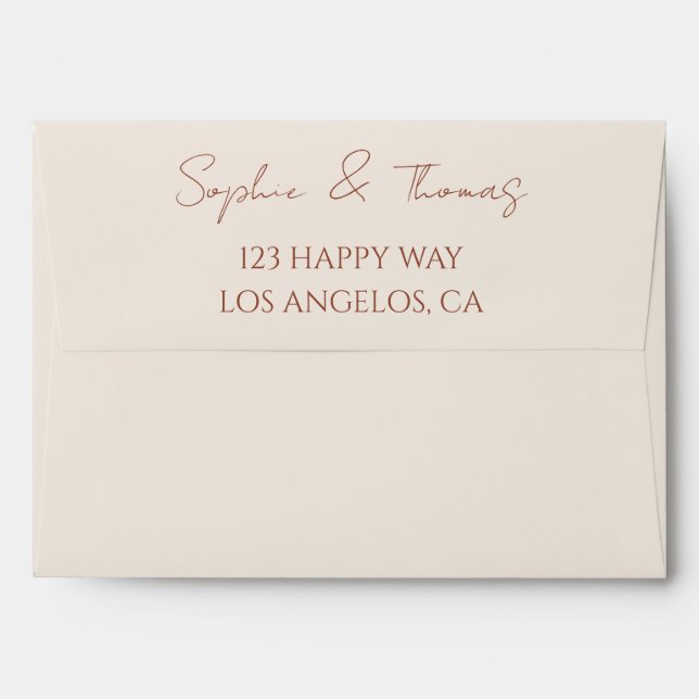 Elegant Terracotta Wedding Envelope (Back (Top Flap))