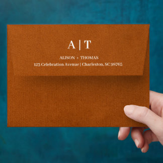 Elegant Terracotta Wedding Envelope | Warm Autumn 