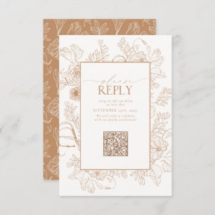 Elegant Terracotta Wedding QR Code Please Reply RSVP Card