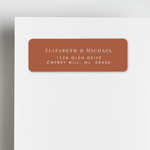 Elegant Terracotta Wedding Return Address