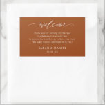 Elegant Terracotta Wedding Welcome Gift Sticker<br><div class="desc">Elegant Terracotta Wedding Welcome Gift Stickers</div>