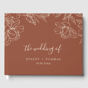 Elegant Terracotta Whimsical Wedding Guest Book