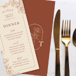 Elegant Terracotta Whimsical Wedding Menu<br><div class="desc">Experience the enchantment of an Elegant Terracotta Whimsical Wedding with our captivating Wedding Menu. Featuring delicate line art floral illustrations,  this wedding menu blends elegance and whimsy seamlessly. Set the tone for your special day and create lasting memories. Shop now and secure your date in style!</div>