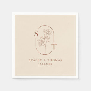 Elegant Terracotta Whimsical Wedding Napkin