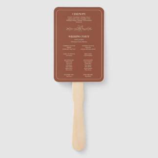 Elegant Terracotta Whimsical Wedding Set of Fans