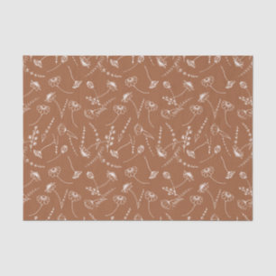 Elegant Terracotta Wildflower Sketch Simple Floral Tissue Paper