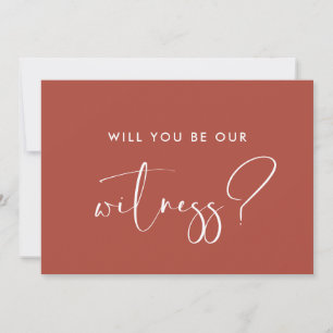 Elegant Terracotta Will you be our witness card