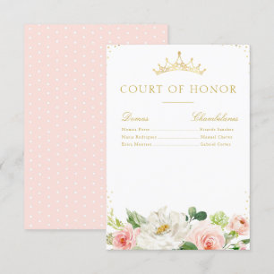 Elégant terrain fleuri rose vif carte d'honneur