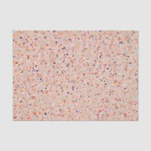 Elegant Terrazzo Retro Pink Purple White Pattern Tissue Paper