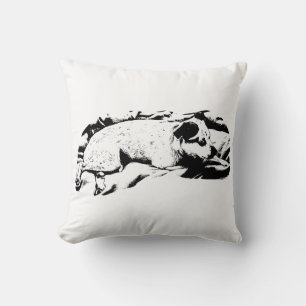 Elegant Terrier Repose, Winter Bed Throw Pillow
