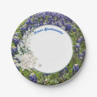 Elegant Texas Bluebonnet Wildflower Paper Plate