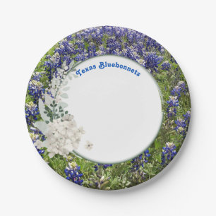 Elegant Texas Bluebonnet Wildflower Paper Plate