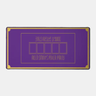 Elégant Texas Hold'em Purple Gold Poker Mat