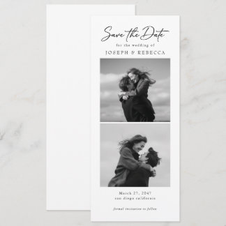 Elegant Text and Photo Stripe | Bookmark Wedding Save The Date