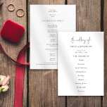 Elegant Text  Black White Wedding Program<br><div class="desc">Elegant Text Black White Wedding. An elegant typographical design in black and white for your wedding programs. The main header is in a stylish set script and the rest of the text you can easily personalise. You can change the text and background colours if you wish to match your wedding...</div>