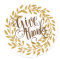Elegant Text-Give Thanks With Gold Wreath